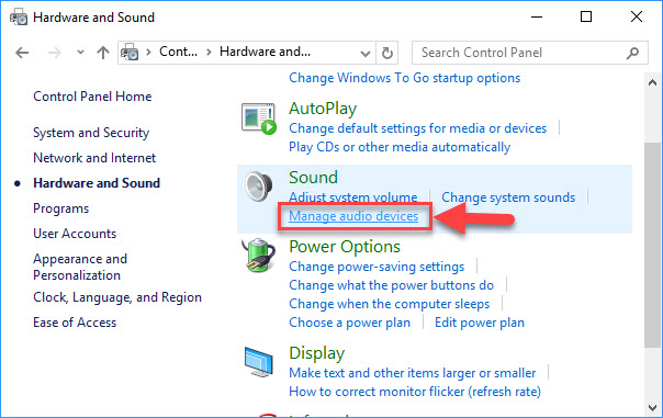 how to install audio device windows 10