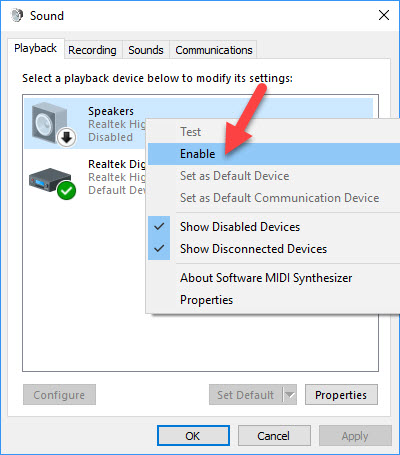 Fix: No Speakers or Headphones Are Plugged in Problem in Windows 10 - 1