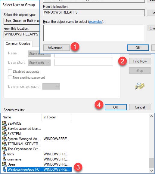 FIX: Failed To Enumerate Objects In The Container. Access Is Denied In Windows 10 - 3