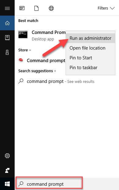 command prompt run as administrator