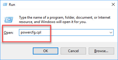 open Power Options window