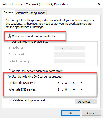 Change DNS Settings In Windows 10