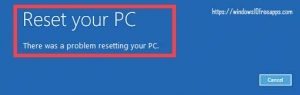 There was a problem resetting your PC