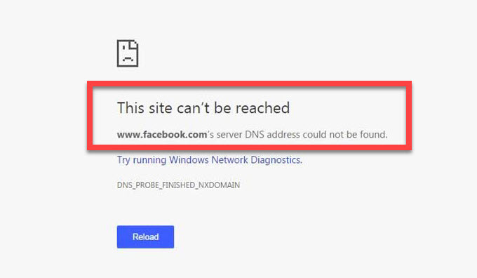 Server DNS Address Could Not Be Found Error In Chrome