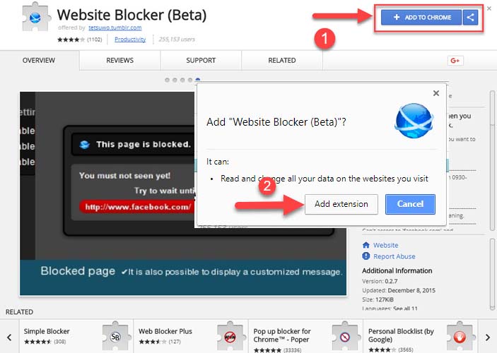 how to block a website on chrome using Website Blocker