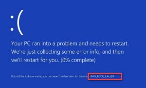 Ошибка bad pool caller windows xp
