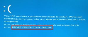 microsoft driver power state failure windows 10