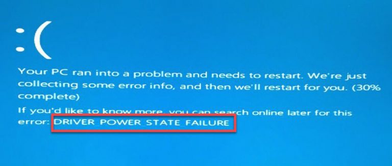 stop code driver power state failure windows 10