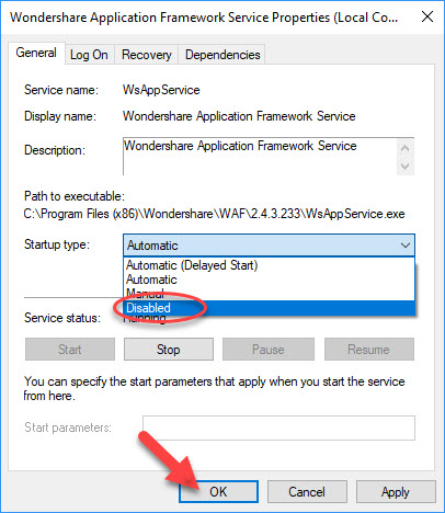 wsappservice wondershare application framework service