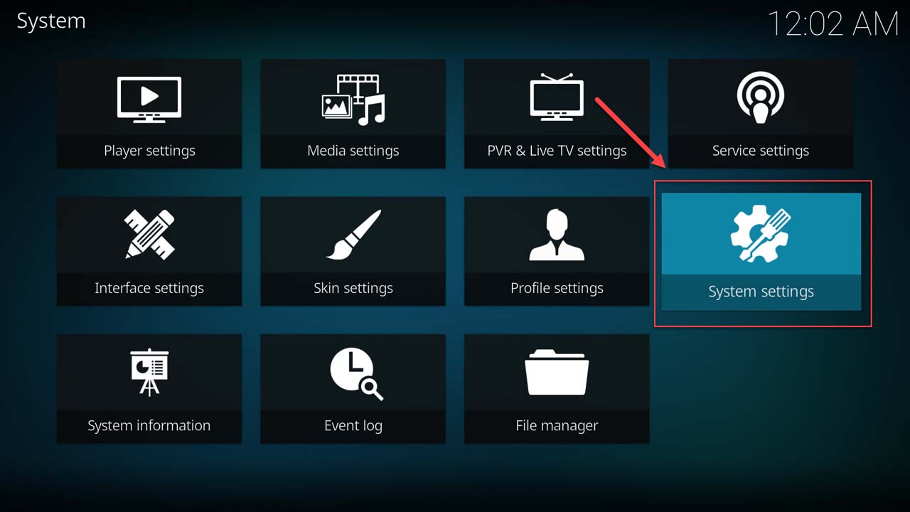 How to configure the Kodi settings