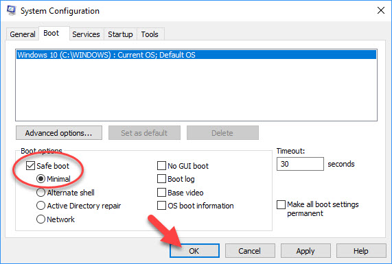 Safe boot Windows 10