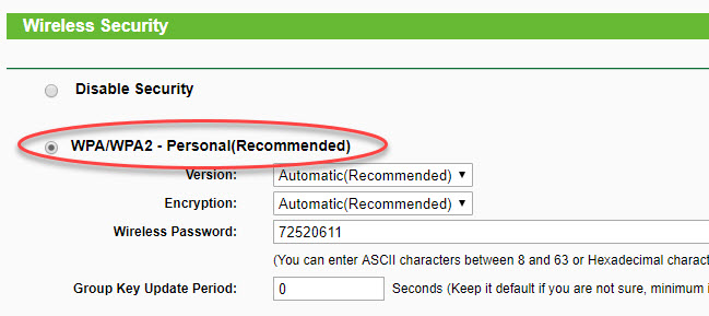 WPA/WPA2 - Personal