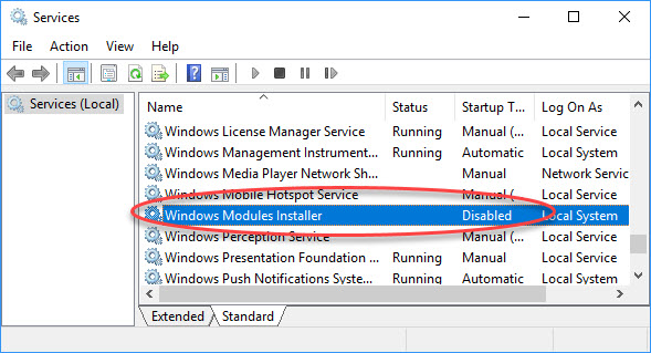 Windows Modules Installer