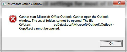Cannot Start Microsoft Outlook