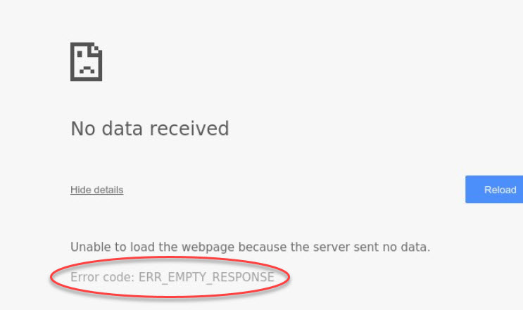 ERR_EMPTY_RESPONSE Error On Google Chrome