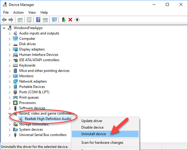 how to uninstall sound driver and reinstall