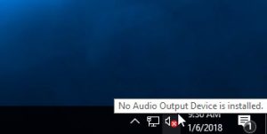 how to fix "no audio output device is installed" problem