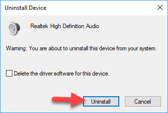 uninstall your audio driver