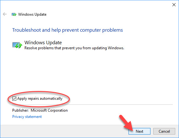 Run Windows Update Troubleshooter - 1