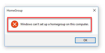 Windows Can't Set Up A Homegroup On This Computer