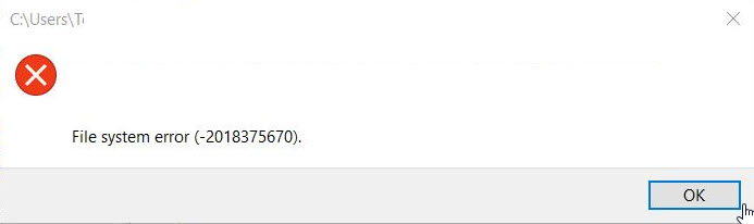File System Error (-2018375670)