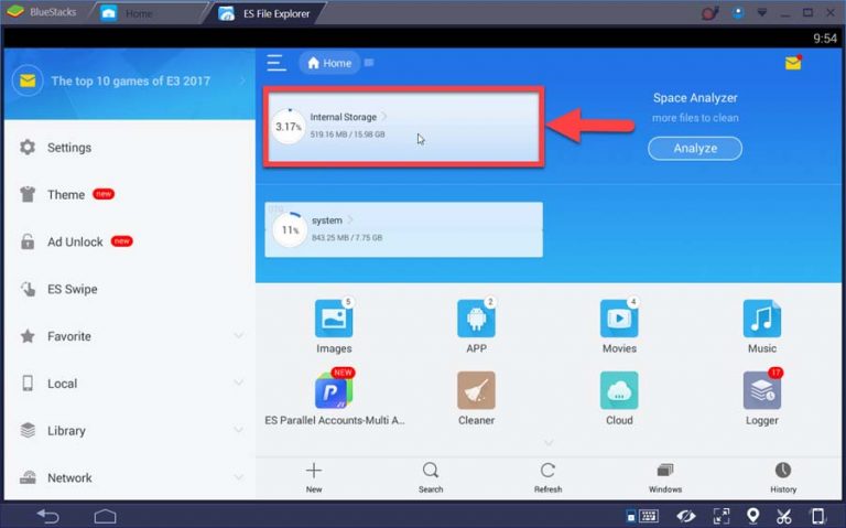 how to copy data from bluestacks to pc