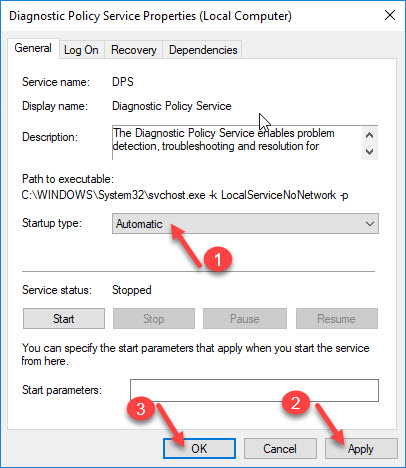FIX: The Diagnostics Policy Service Is Not Running In Windows 10/8/7 - 2