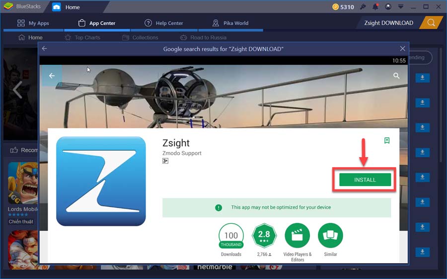 Install Zsight For PC from google play store
