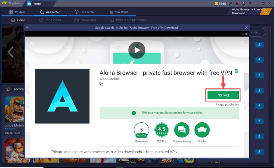 Download Aloha Browser + Free VPN for PC