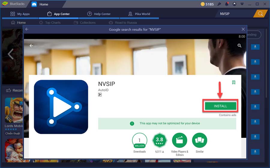 Download and install NVSIP for PC from Google Play store