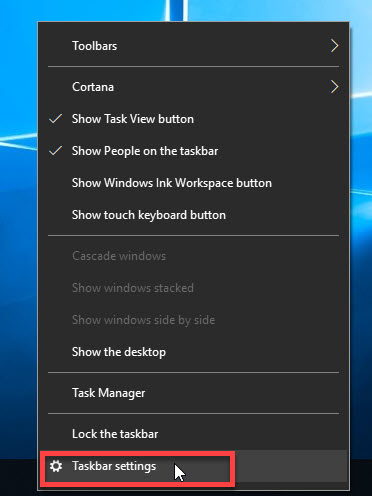 windows full screen taskbar