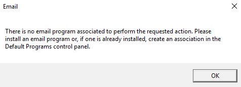 There is no email program associated to perform the requested action