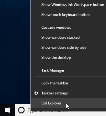 Exit Explorer from Start Menu