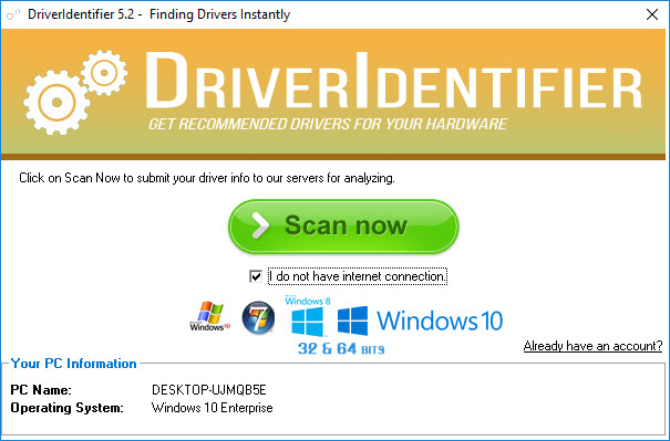 driver identifier online scan