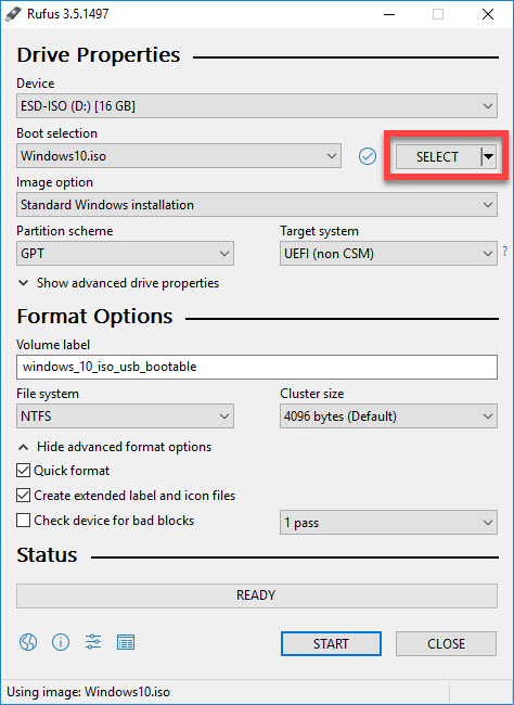 How To Create A Windows 10 UEFI Boot Media Using Rufus Tool