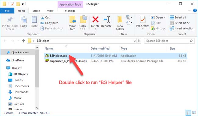 run BS Helper file