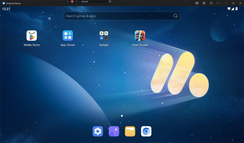 MuMu Player 12 Android emulator running on a Windows PC