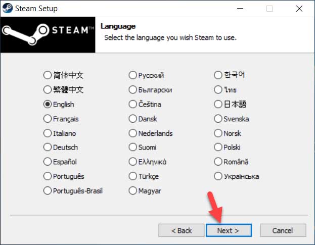 install steam windows 10