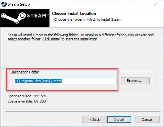 steam installer windows 10