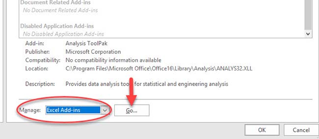 Disable suspicious Add-ins in Excel