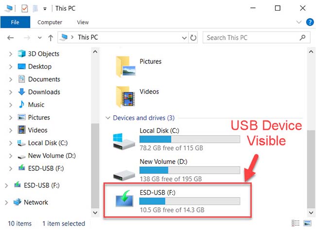 usb files not showing up