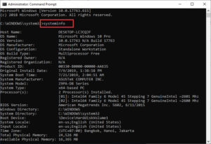 How to check system information using Command Prompt