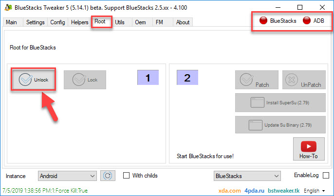 how to root bluestacks