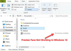 Preview Pane Not Working In Windows 10