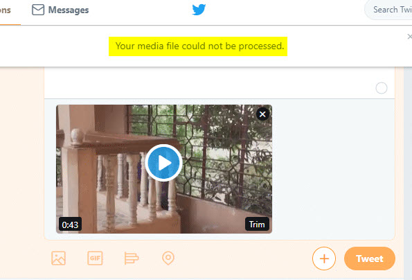 twitter your media file could not be processed