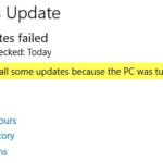 We couldn’t install some updates because the PC was turned off.