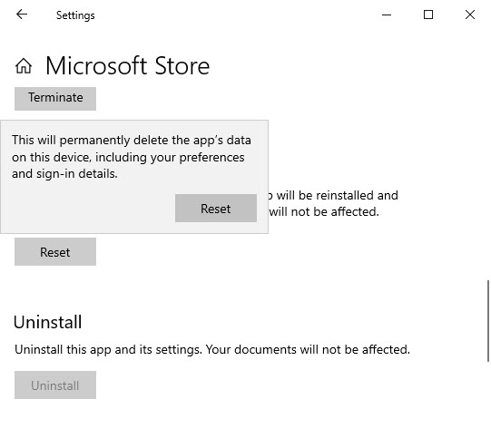 Reinstall Microsoft Store