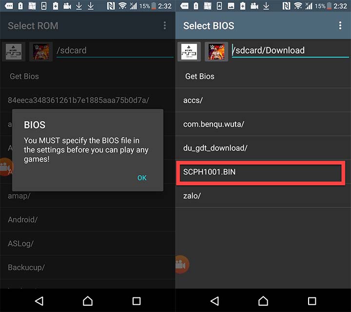 ps3 emulator android how do you enter bios file
