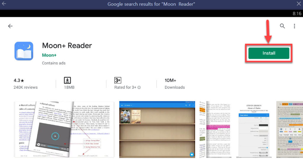 Download and Install Moon+ Reader For PC (Windows 10/8/7 and Mac)