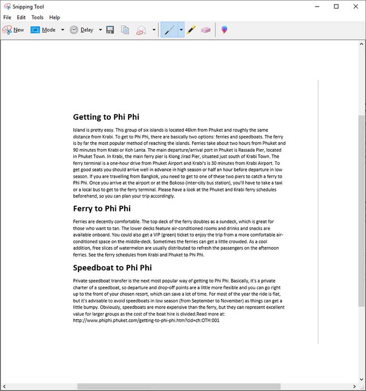 Save Word document as JPEG Using the Windows Snipping Tool - 3